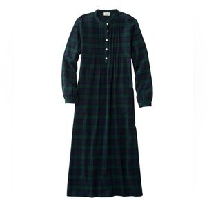 L.L. Bean Scotch Plaid Flannel Nightgown Size Medium